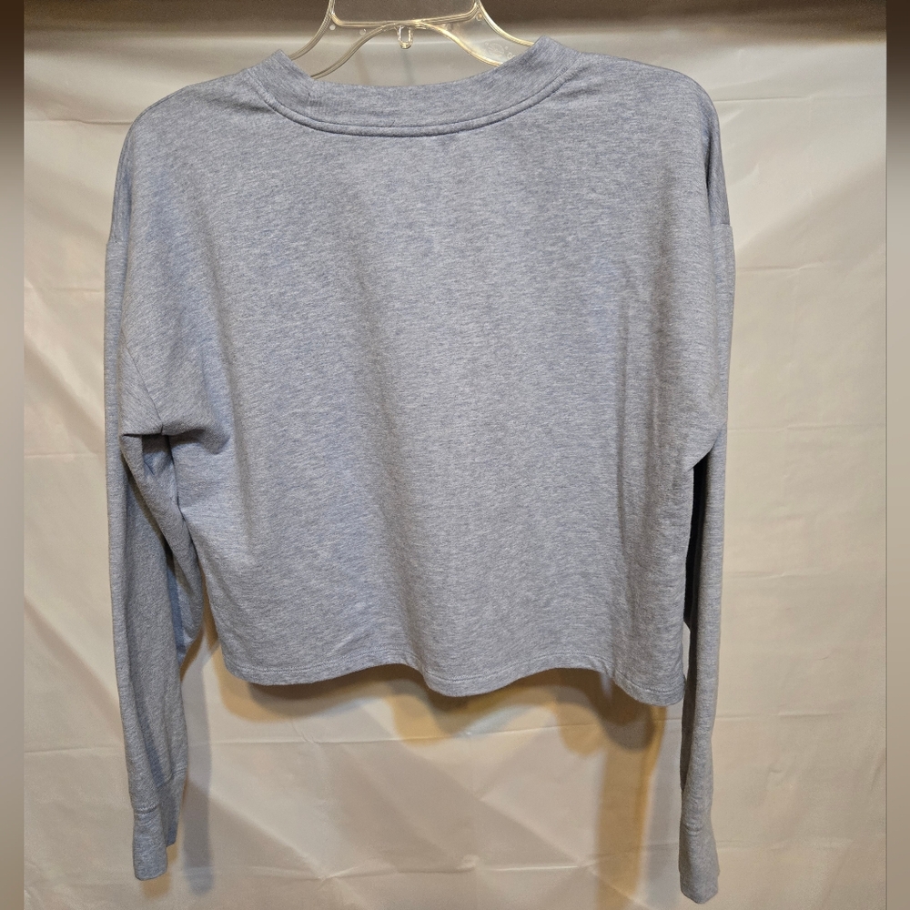 Michael Kors Heathered Blue Cropped Sweatshirt - Picture 2 of 5